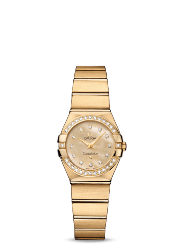 Omega Constellation Quartz 24 Brushed Yellow Gold / Diamond / Champagne MOP